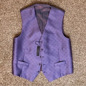 Van Heusen Men's Purple Paisley Print Formal Vest Size XL